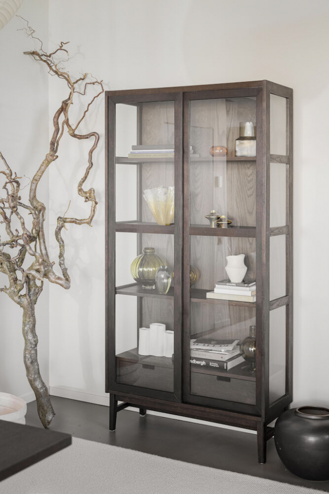 Hazelton vitrinszekrény - Barna