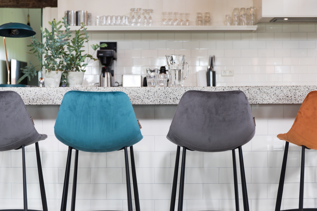 Franky' S bárszék - Petrol/Velúr