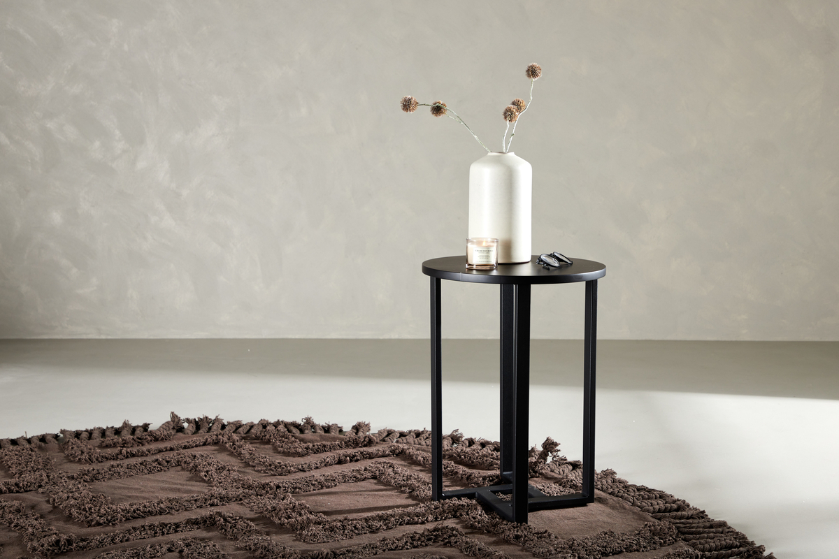 Livia' Kerek dohányzóasztal 40cm - Fekete