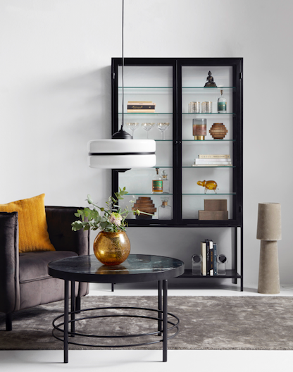 Vitrinszekrény 'Nanda' - Fekete