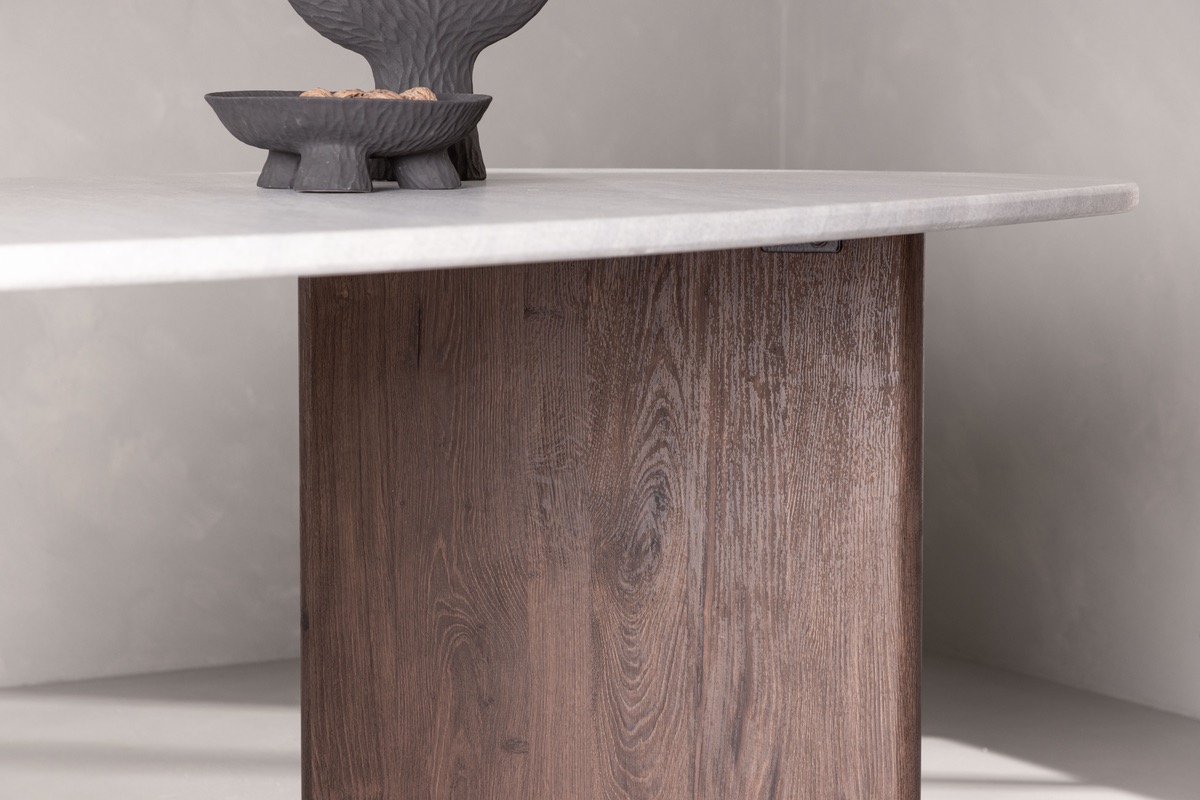 Grums étkezőasztal 180x90cm - Barna/Márvány