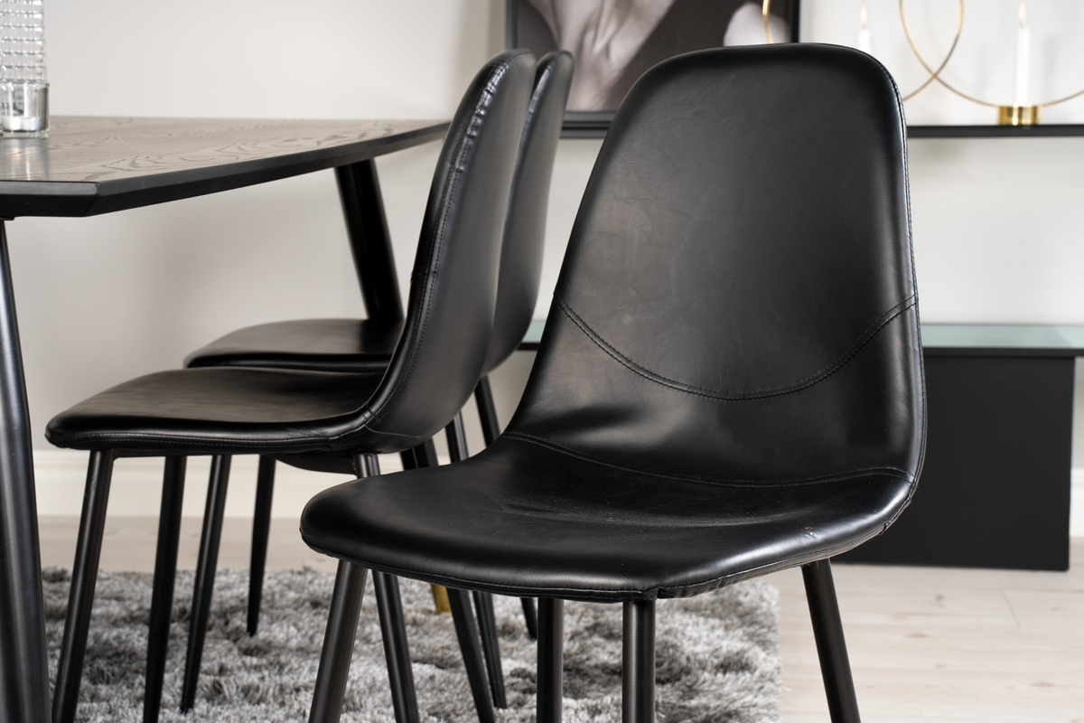 Szék 'Eidsberg' - Fekete bőr