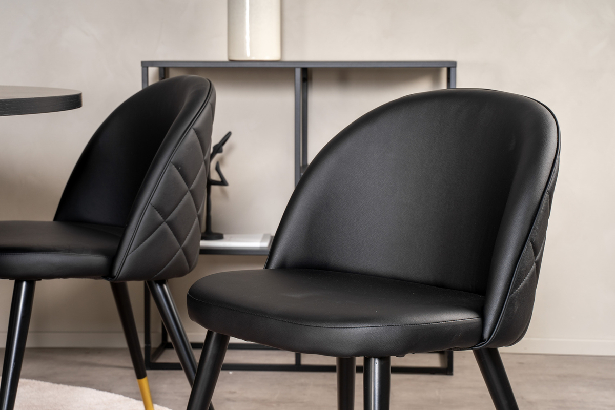 Elverum szék - Fekete bőr