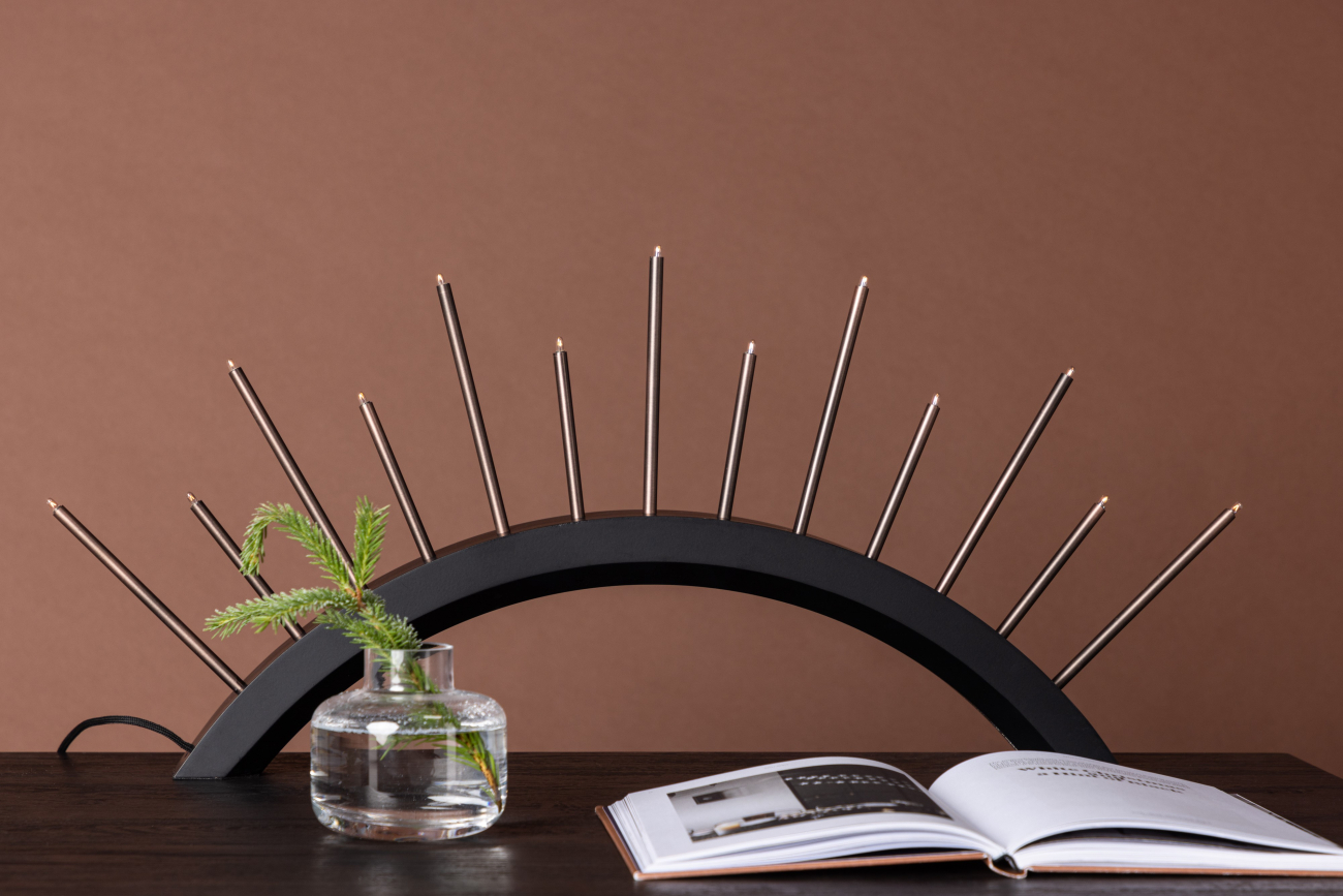 Adventi gyertyatartó 'Norrköping' - Fekete