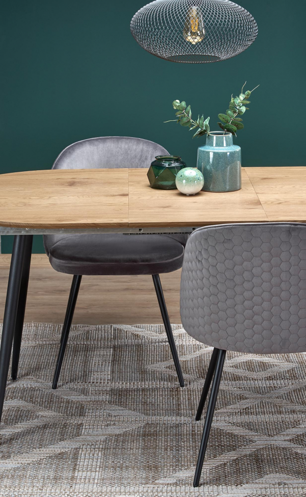 Étkezőasztal 'Colorado' 120-160cm - Természet/fekete