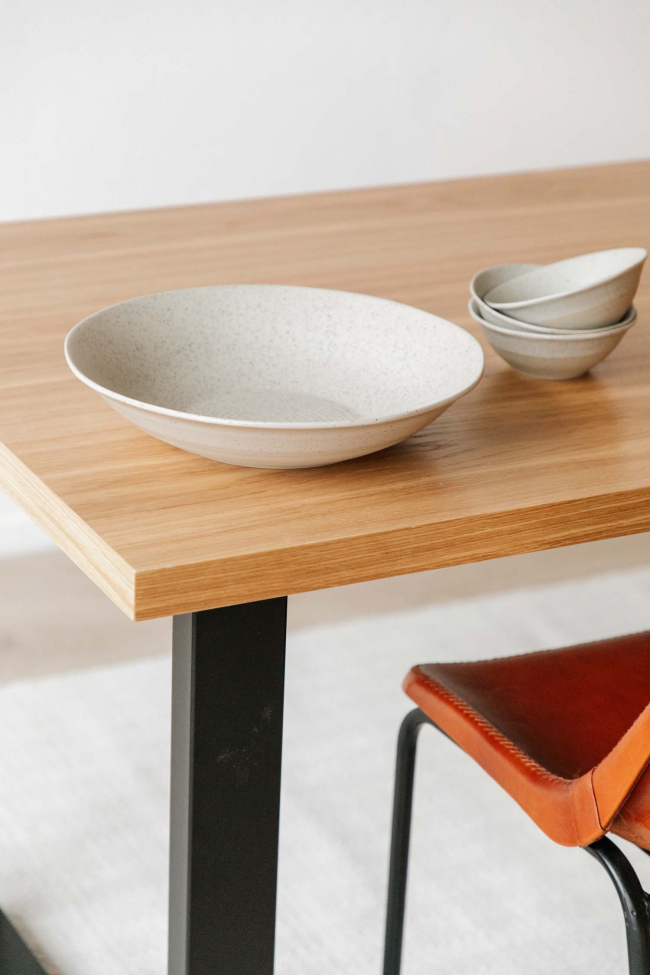 Étkezőasztal 'Radus' 140x85cm - Tölgy/Fekete