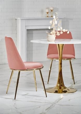 Navarra étkezőasztal Kerek 90cm - Márvány/Arany