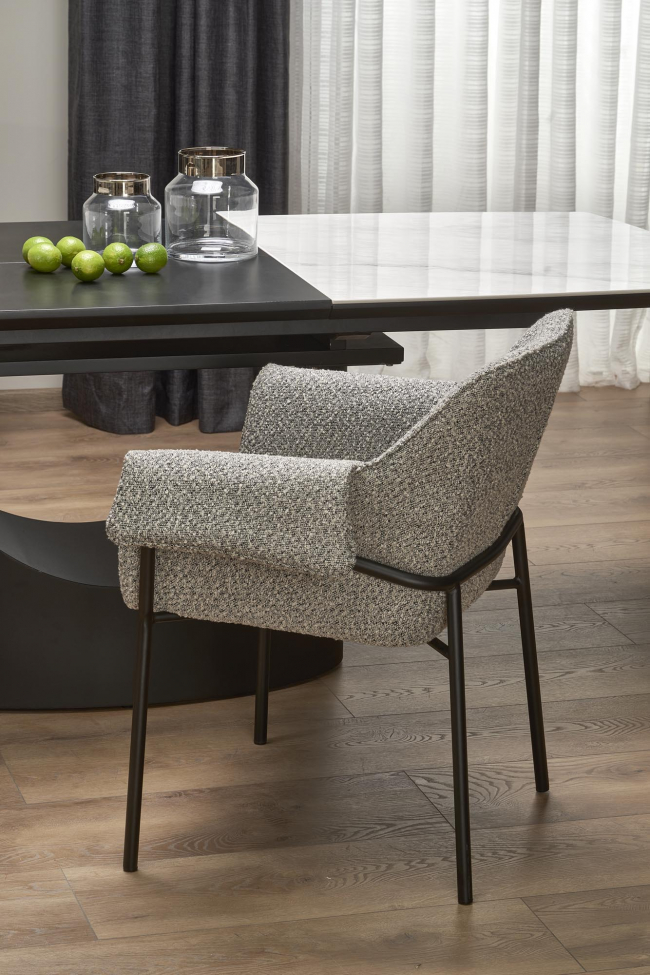 Étkezőasztal 'Osman' 160-220cm - Fehér/fekete