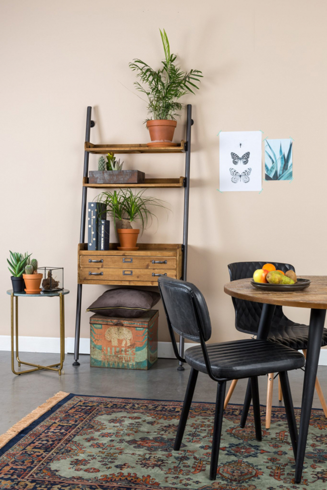 Mo Kerek étkezőasztal 110cm - Teak/Fém