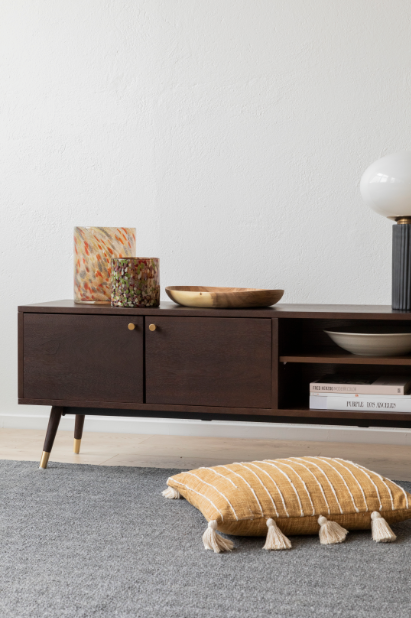 TV-szekrény 'Prime' - Dió/Brass