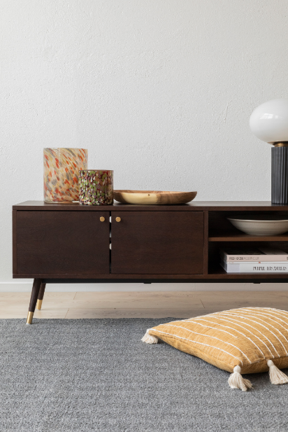 TV-szekrény 'Prime' - Dió/Brass