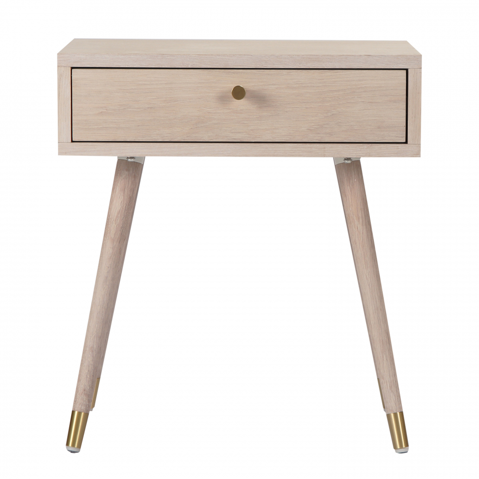 Prime éjjeliszekrény - Fehér tölgy/Brassó