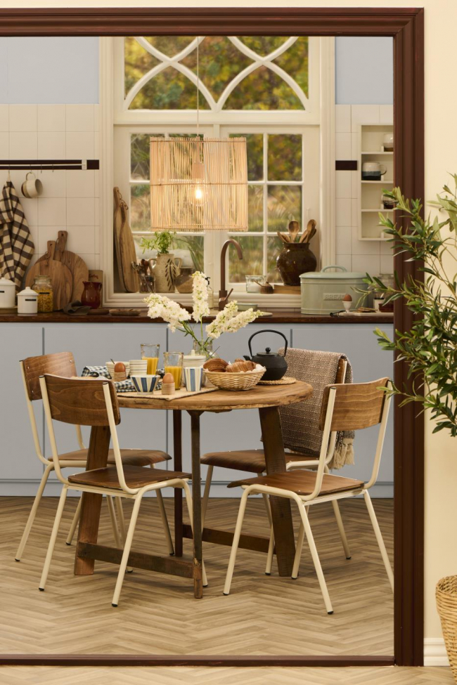 Iskolai szék 'Fanér' Rakható - Barna/fehér