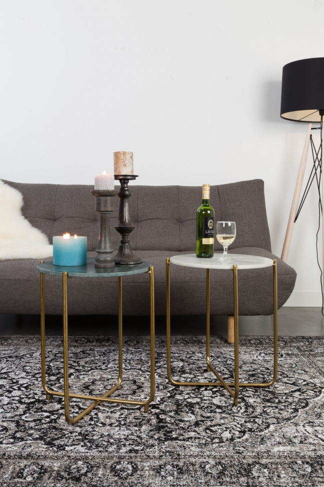 Oldalsó asztal 'Timpa' - Zöld márvány/Brass