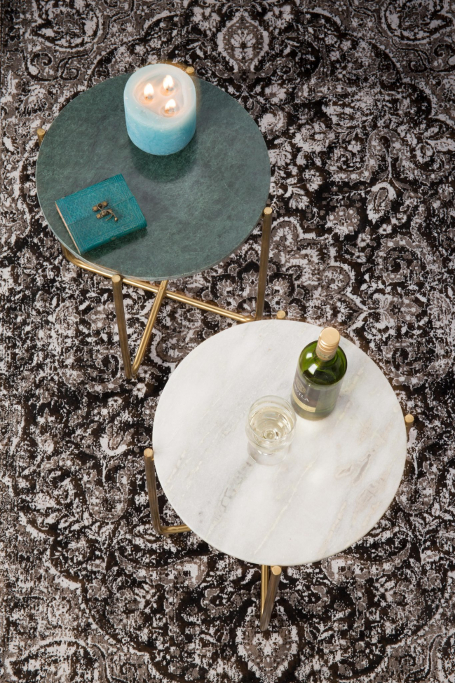 Oldalsó asztal 'Timpa' - Zöld márvány/Brass