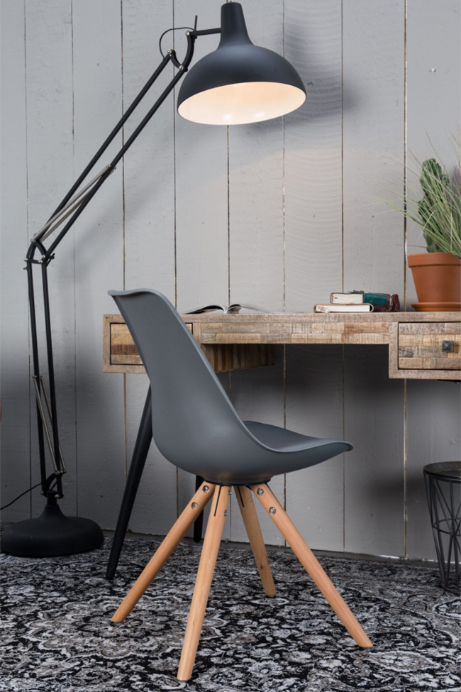 Íróasztal/Melléktábla 'Leo' - Teak/Fém