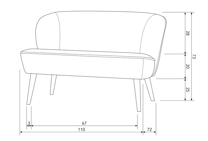 Kanapé 'Sara' - Piros/Samett