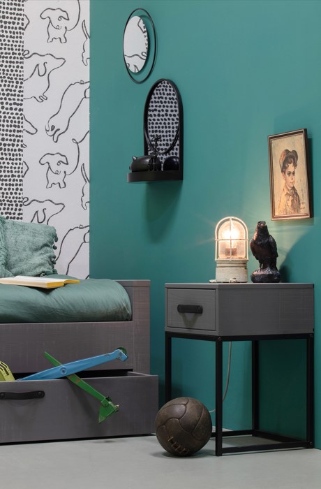 Éjjeliszekrény 'Morris' - Szürke