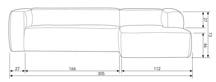 Bean' 4-személyes kanapé - Világosszürke