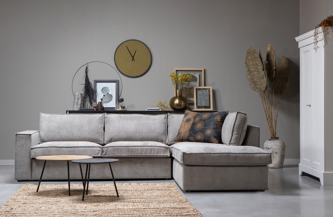 Sarokkanapé 'Thomas' - Ráncos Szürke