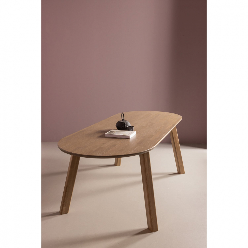 Étkezőasztal 'Tablo' 220x90 cm ovális - Barna szürke