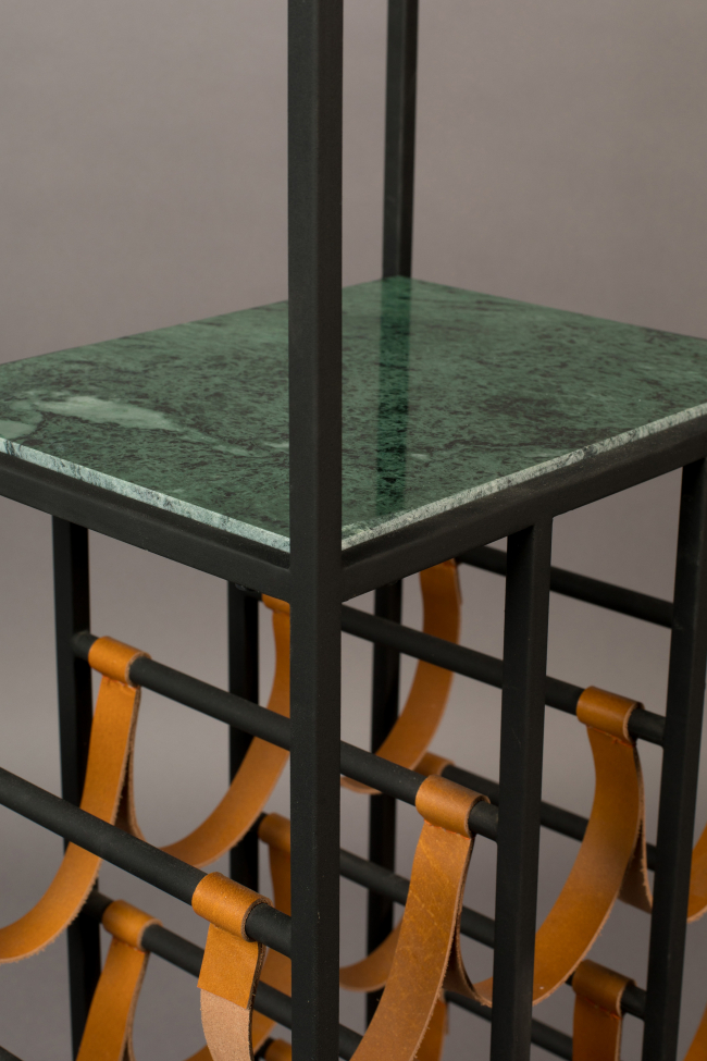 Konyhai polc 'Mil' - Márvány/Bőr