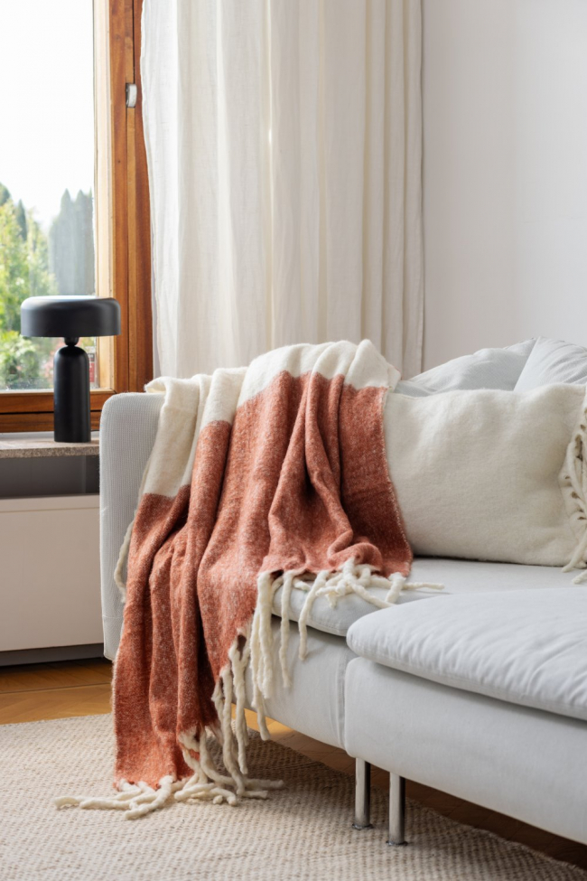 Kockás takaró 'Carrie' 130x170cm - Rózsaszín