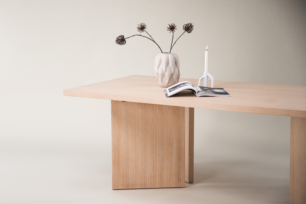 Étkezőasztal 'Bakkafrost' 240x100cm - Fehér pigmentált tölgy