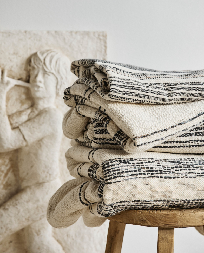 Terítő 'Vesper' 270x270cm - Fehér/Csíkos