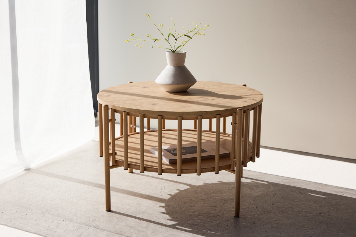 Runvik kerek dohányzóasztal 80cm - Természetes