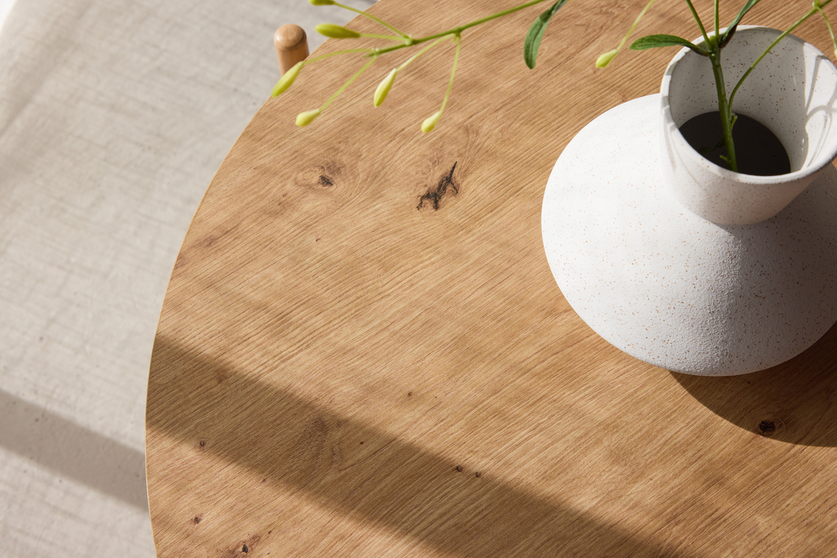 Runvik kerek dohányzóasztal 80cm - Természetes