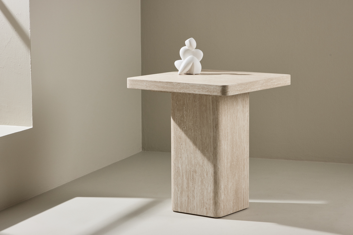 Kávézóasztal 'Qvart' 50x50cm - Bézs