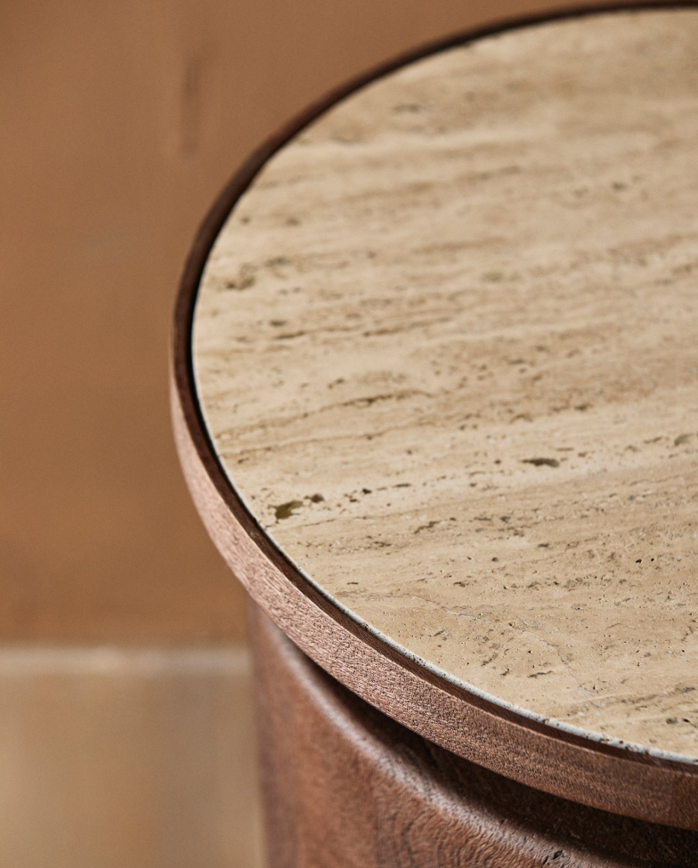 Oldalasztal 'Kwando' - Természet/Travertin