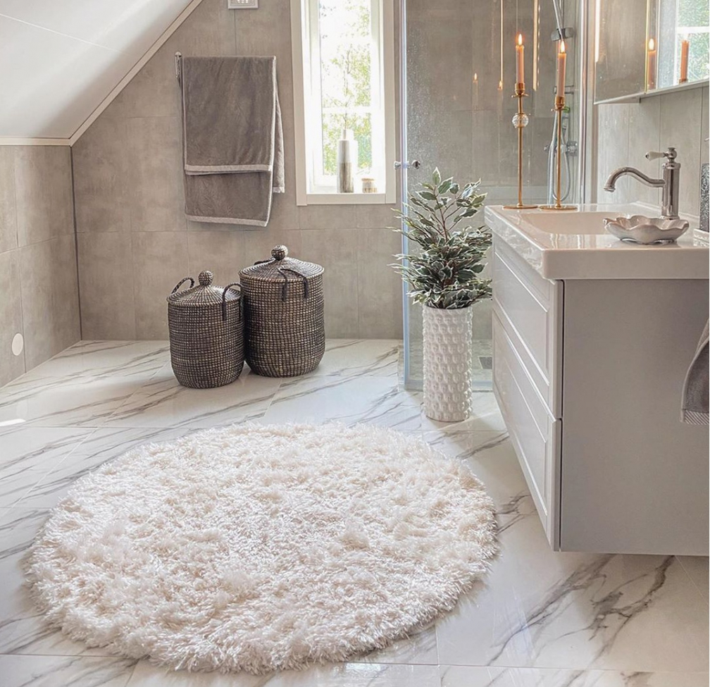 Kerek szőnyeg 'Janjira' 120cm - Fehér