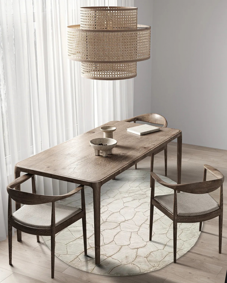 Kerek szőnyeg 'Cora' 120cm - Fehér