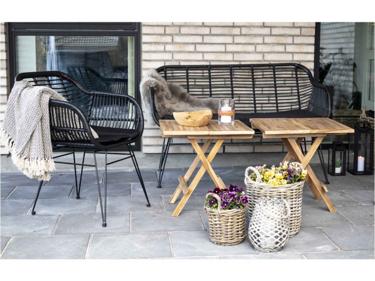 Soffbord 'Bilbao' 50x50 - Természetes