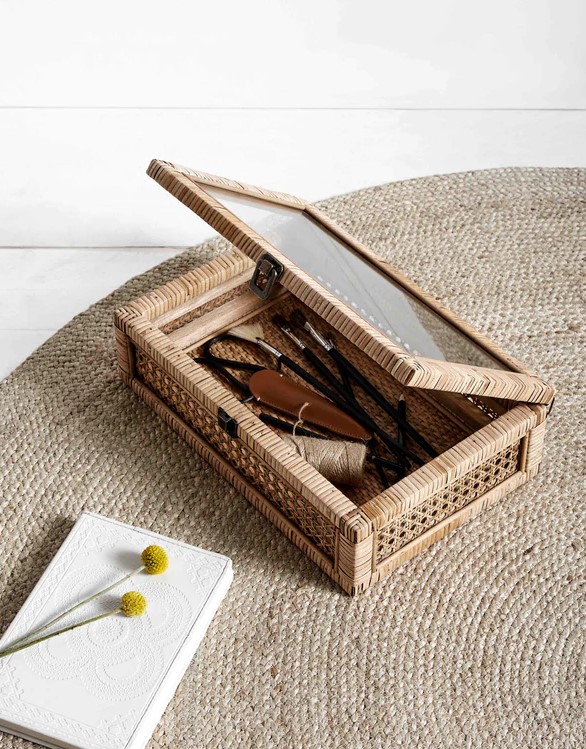 Tárolódoboz 'Wickerwork' - Természetes