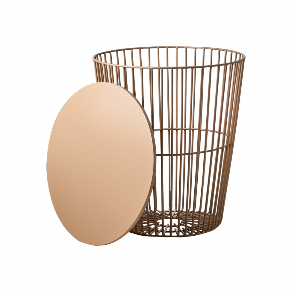 Kávézóasztal/kosár 'Marstrand' kerek 40cm - Őszibarack