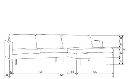 Kanapé 'Rodeo' - Khaki - Jobb
