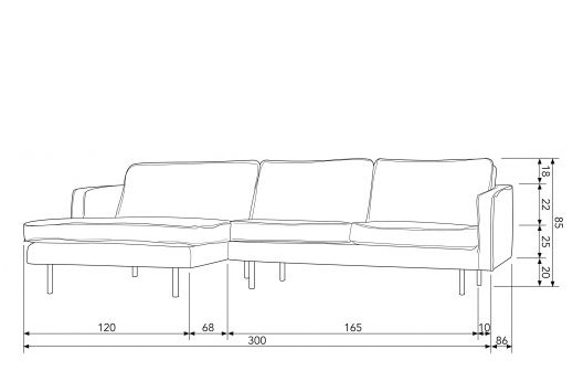 Kanapé 'Rodeo' - Khaki - Bal