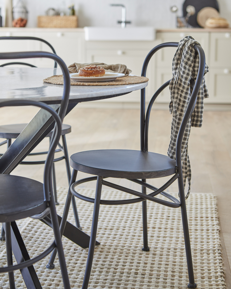 Étkezőasztal 'Milan' kerek 120cm - Fehér/fekete