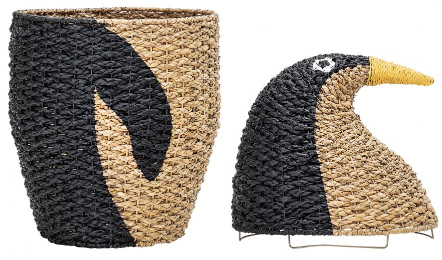 Fedeles kosár 'Pingvin' - Fekete/Természetes