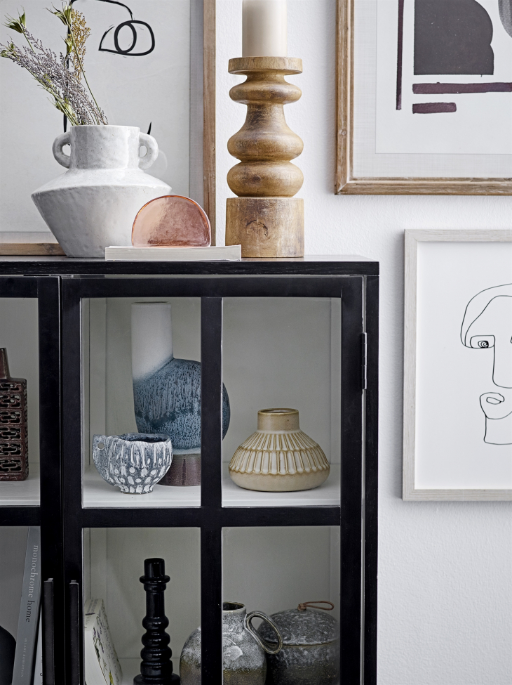 Vitrinszekrény 'Opal' - Fekete