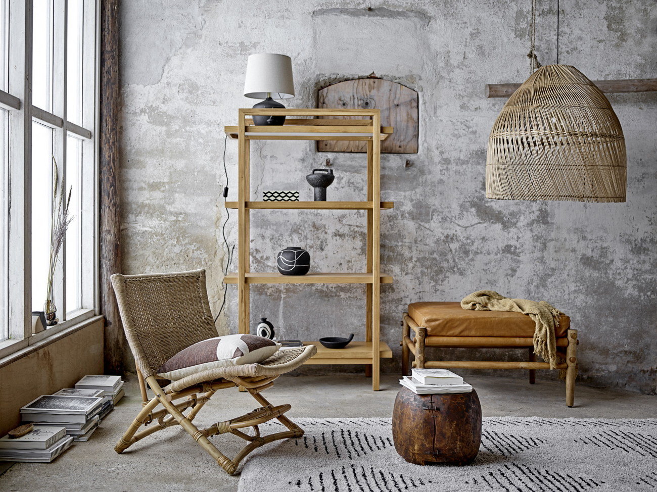 Asztali lámpa 'Matheo' - Fekete/Terrakotta