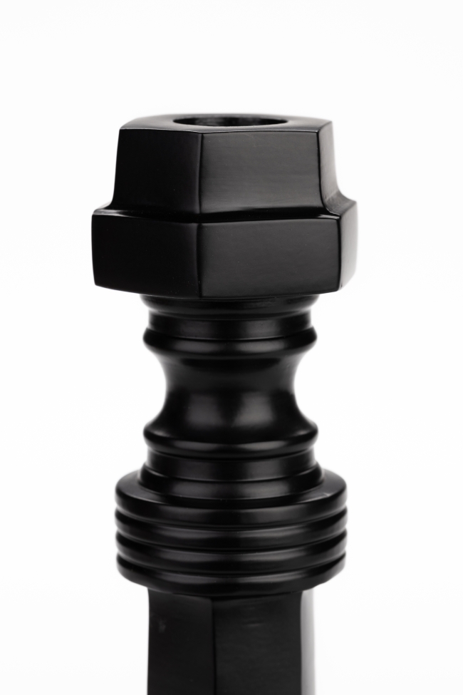 Gyertya tartó 'Totem' - Fekete