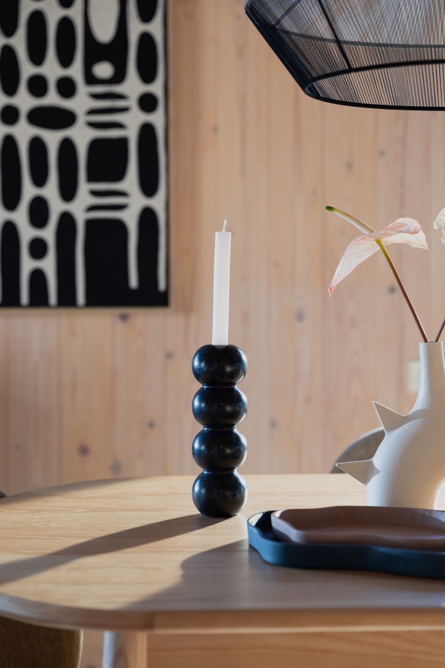 Gyertyatartó 'Rome' - Fekete