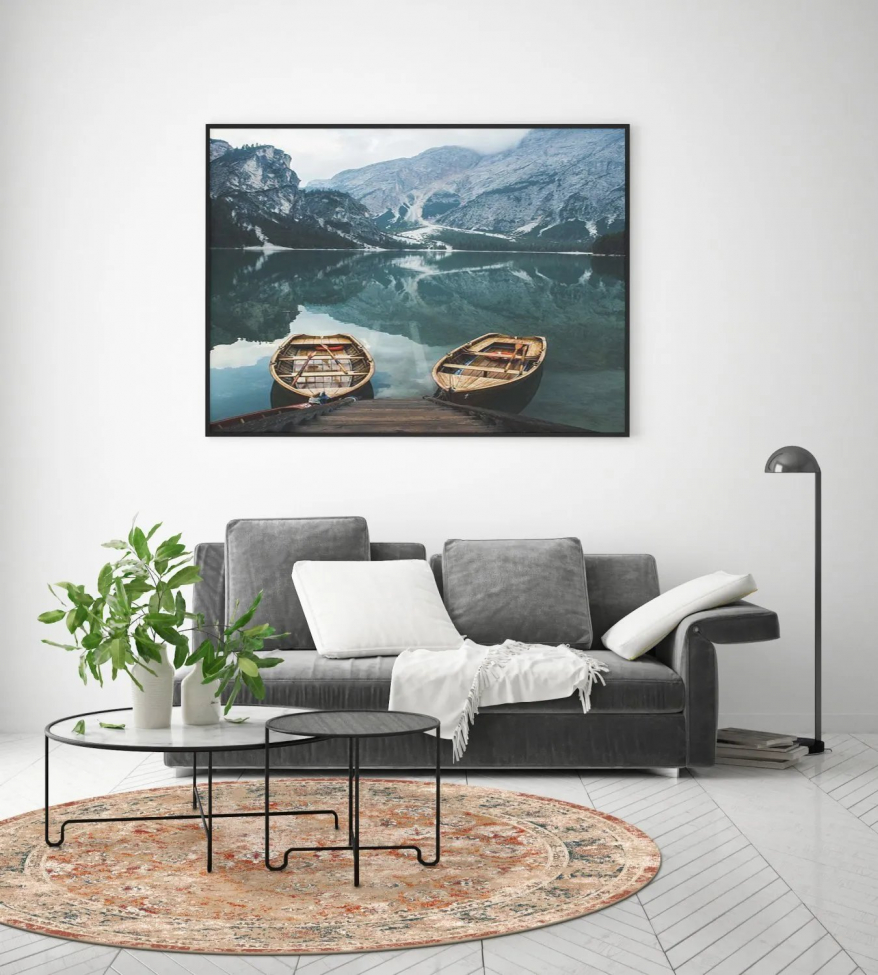 Kerek szőnyeg 'Douz' 120cm - Piros/Multi