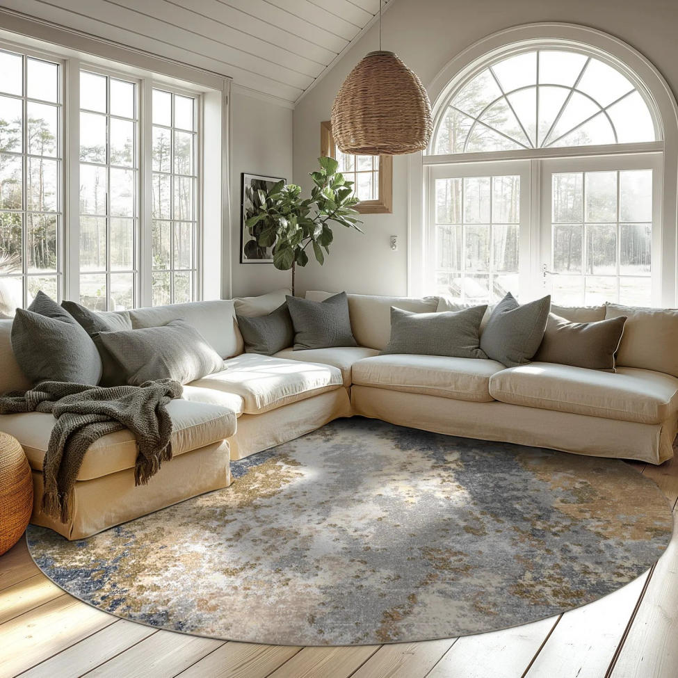 Kerek szőnyeg 'Travale' 180cm - Szürke/Multi