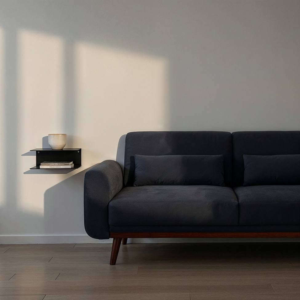 2-db Fali polc 'Joliet' - Fekete