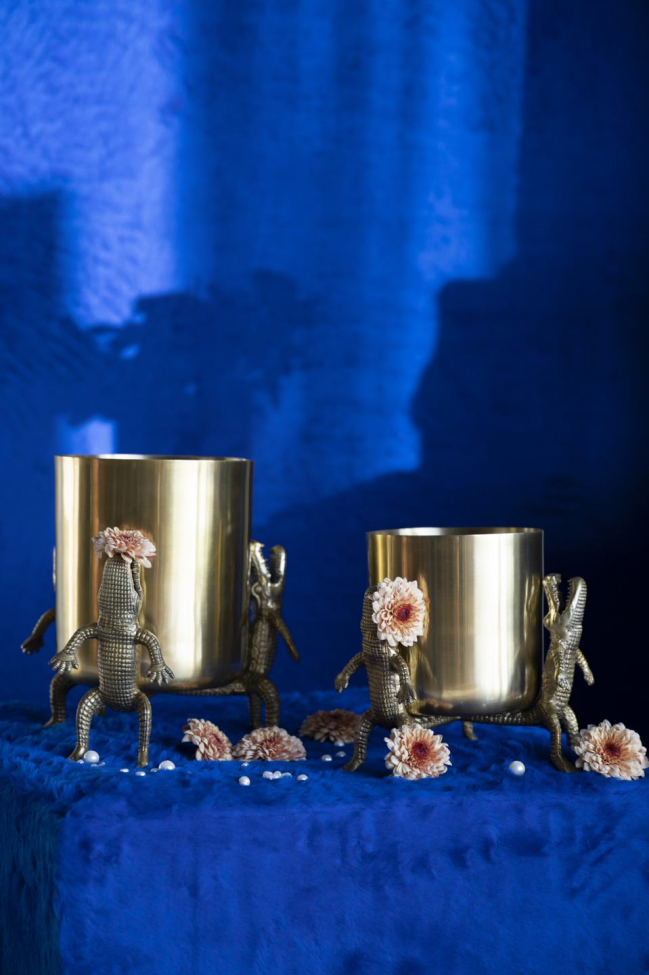 Váz 'Crocodile' L - Sárgaréz